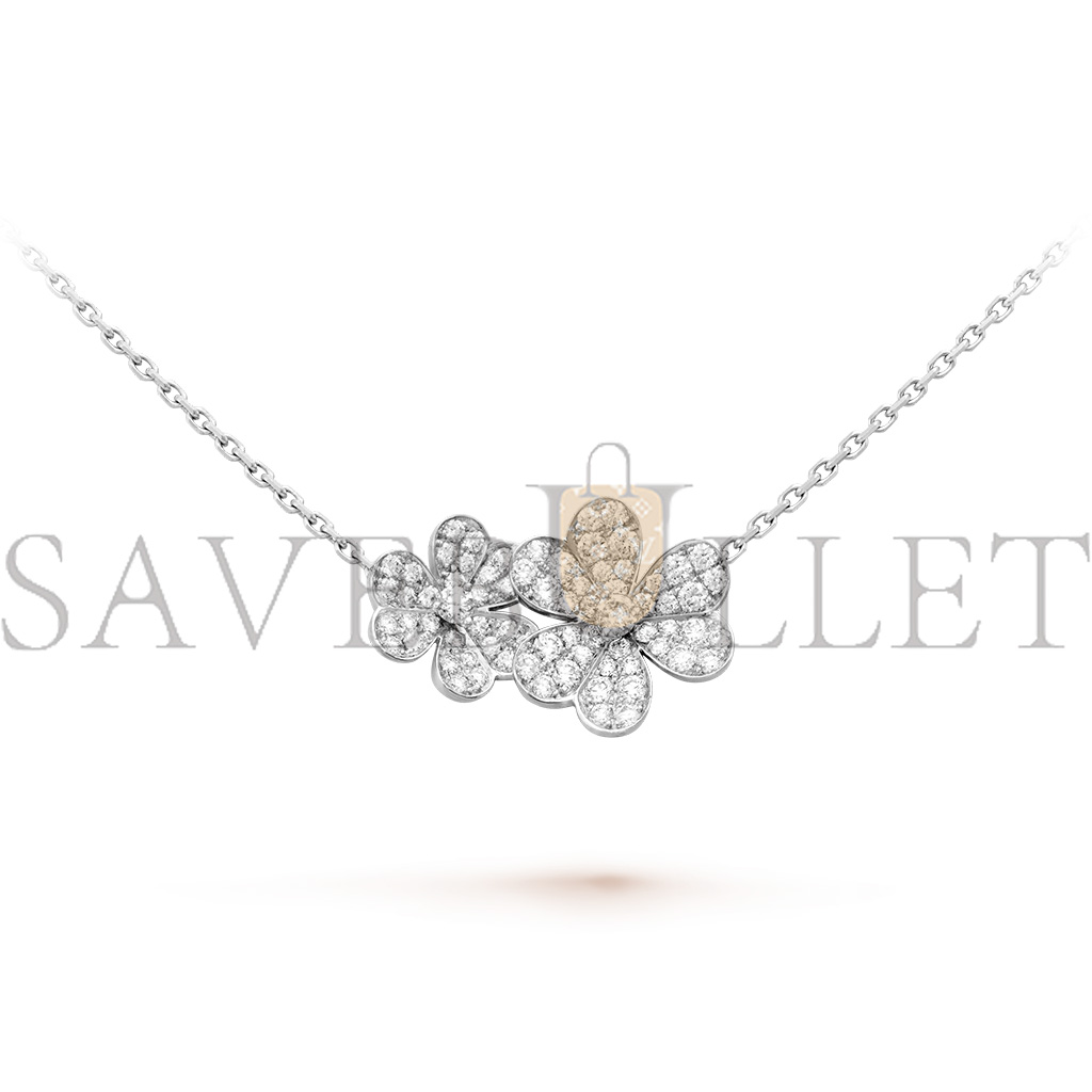 v*n cl*f arpels frivole necklace, 9 flowers - white gold, Di*m*nd  vcarn25400